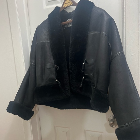 Dominic Bellissimo Lambskin Leather Shearling Lined  short jacket - Picture 3 of 5